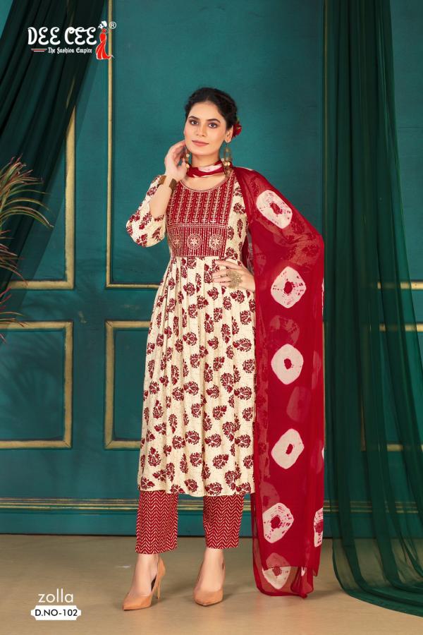 Deecee Zolla Rayon Foil Printed Kurti Bottom With Dupatta